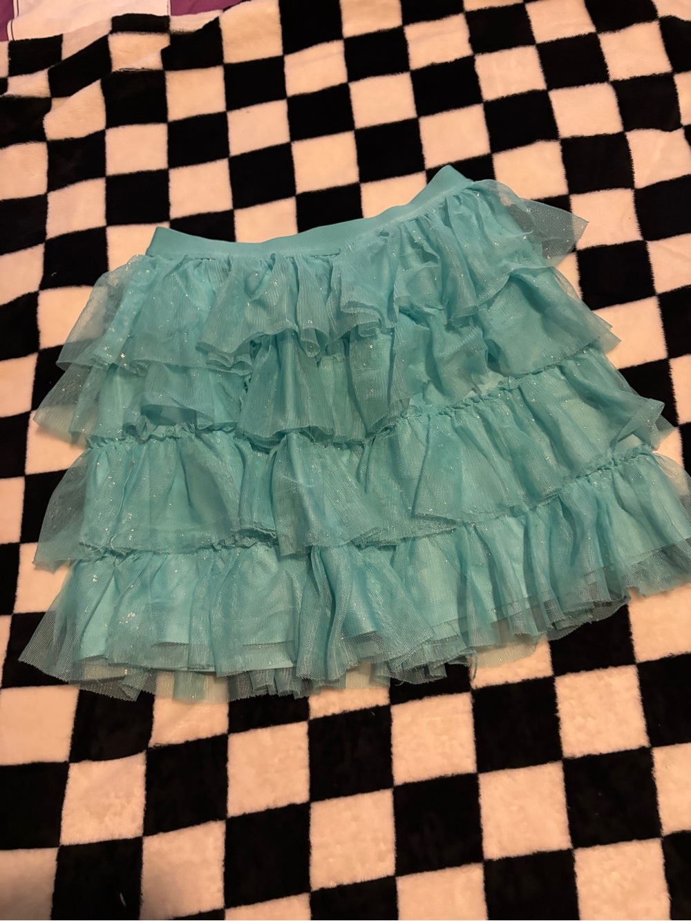 Medium 7/8 children’s place Layered Ruffle Tulle Mini Skirt - Aqua